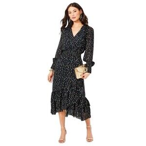 Womens Size 6 Lilly Pulitzer Cristiana Black Midi Dress EUC